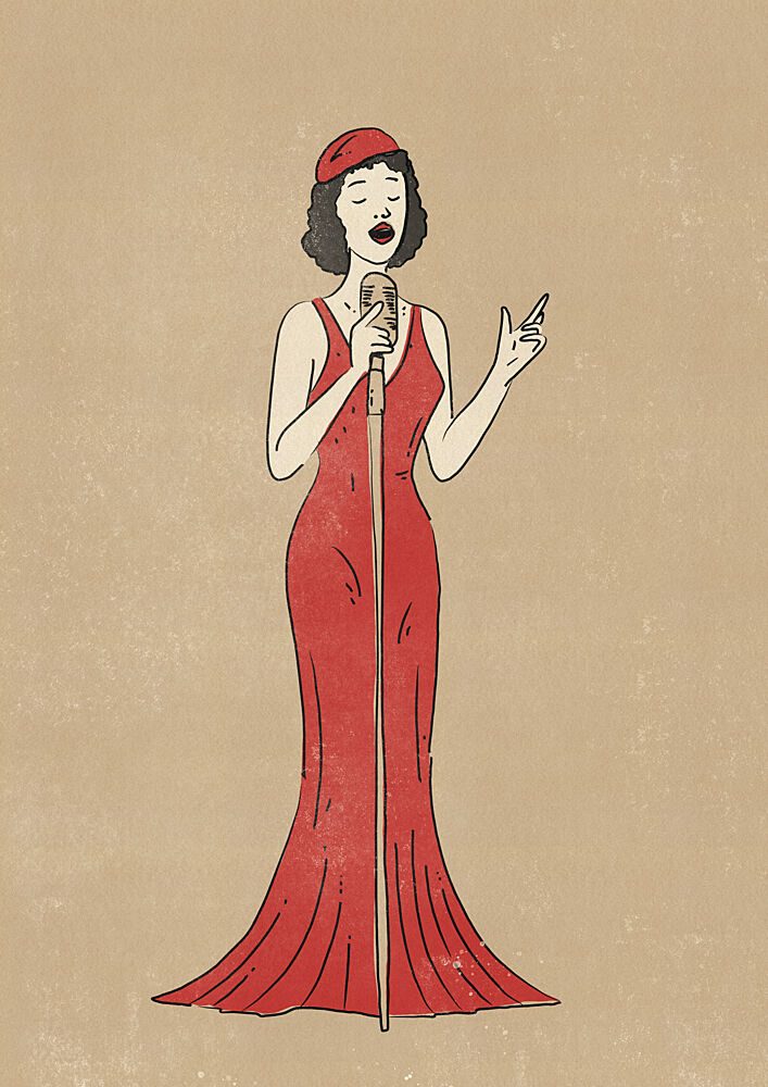 Vintage Jazz Singer art print by Nicholas for $57.95 CAD