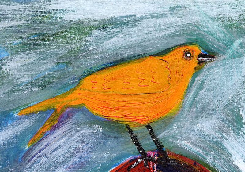 Vibrant Orange Bird art print by Sharyn Bursic for $57.95 CAD