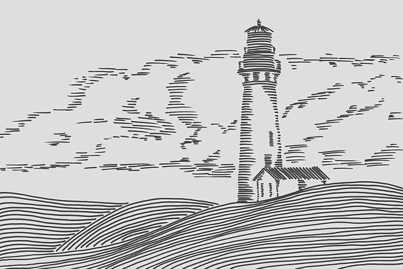 Coastal Lighthouse Landscape art print by Natalie Bruns for $57.95 CAD