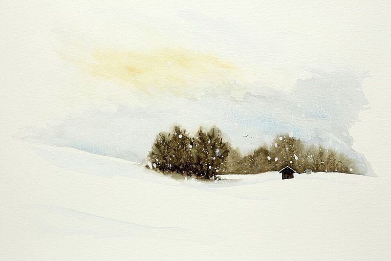 Peaceful Winter Cabin art print by Natalie Bruns for $57.95 CAD