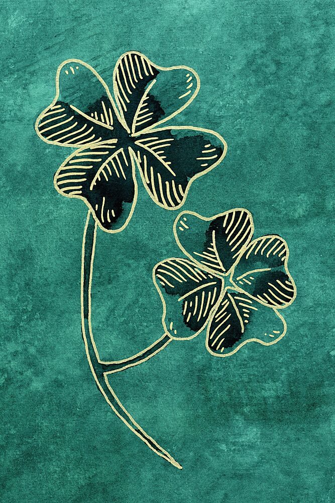Teal Lucky Clovers art print by Natalie Bruns for $57.95 CAD
