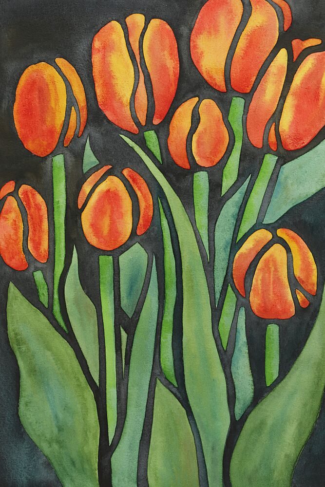 Bold Orange Tulips art print by Natalie Bruns for $57.95 CAD