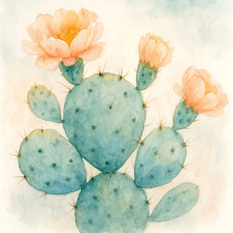 Blooming Watercolor Cactus art print by Natalie Bruns for $57.95 CAD