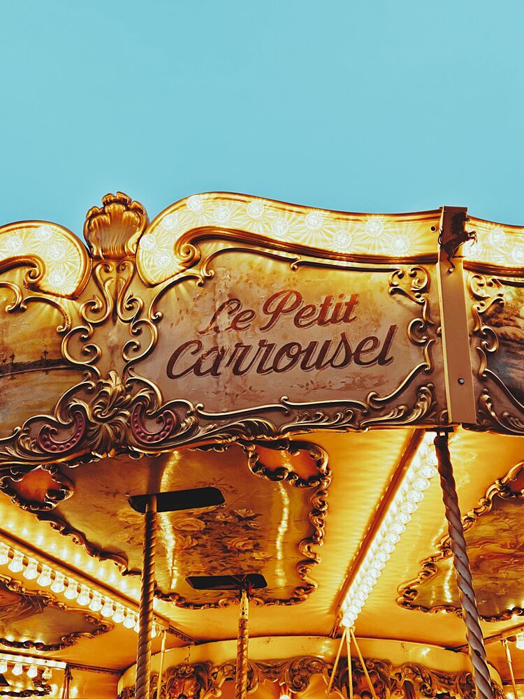 Golden Carousel Lights art print by Ohkimiko for $57.95 CAD