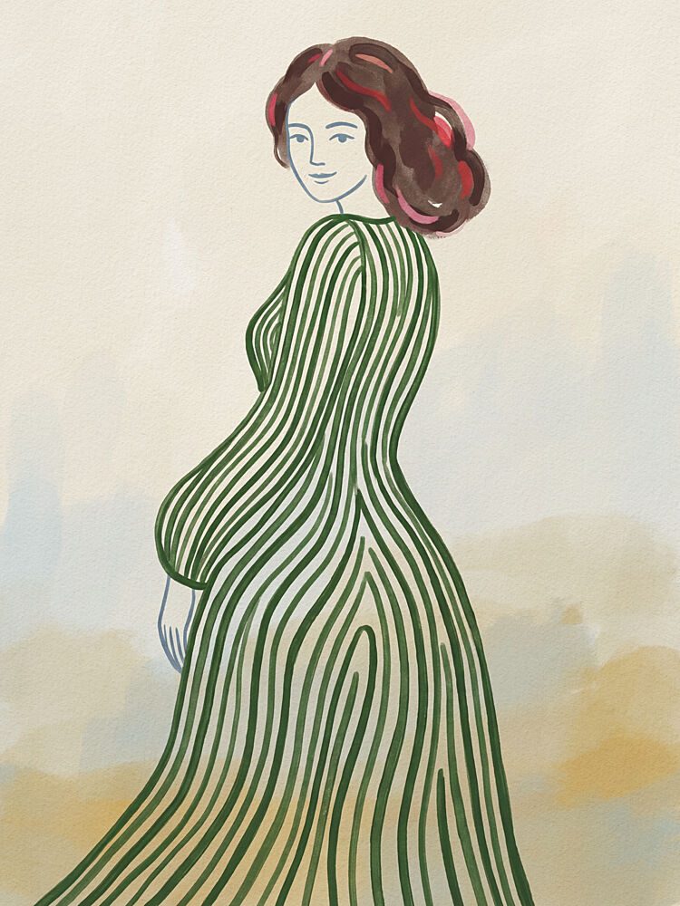 Elegant Woman Green Dress art print by Andreas Magnusson for $57.95 CAD