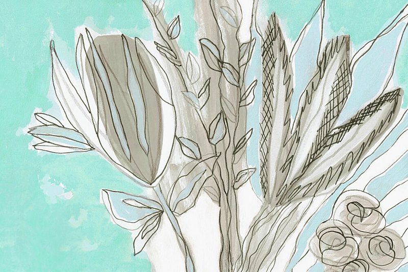 Modern Teal Botanicals art print by Lori Ann Folz for $57.95 CAD