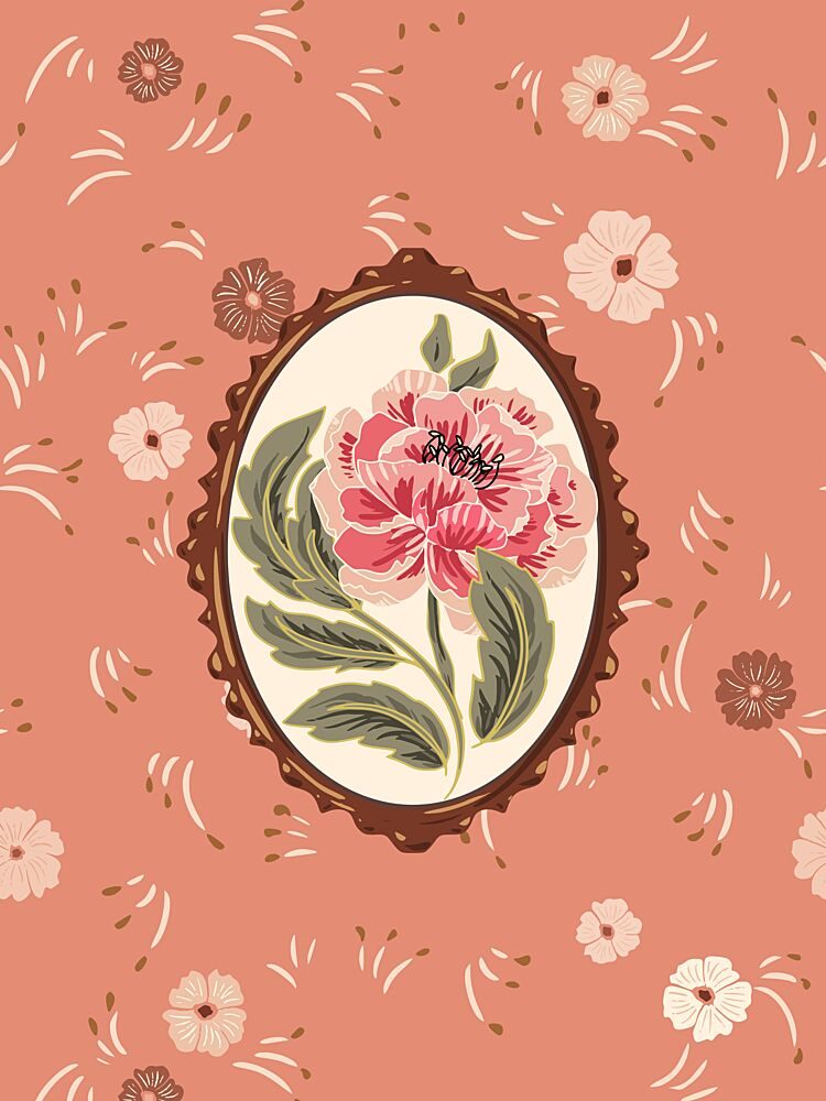 Vintage Peony Vignette art print by Annick for $57.95 CAD