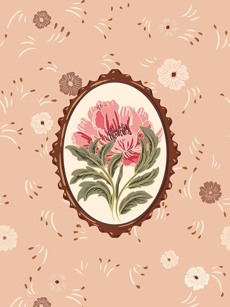 Vintage Pink Flower Frame art print by Annick for $57.95 CAD