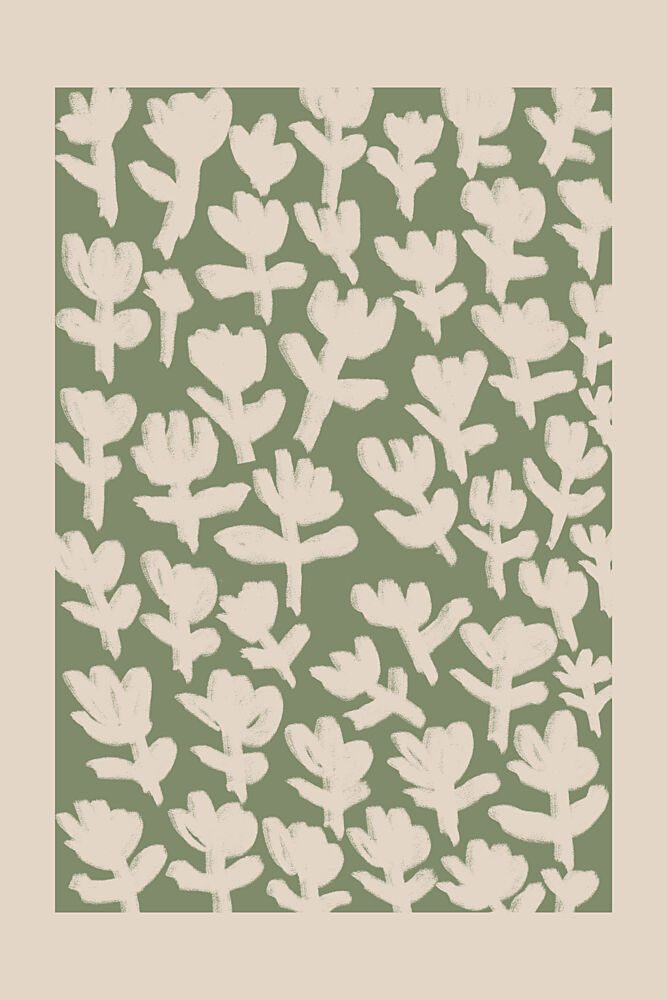 Green Floral Pattern art print by Melloi Art Prints for $57.95 CAD