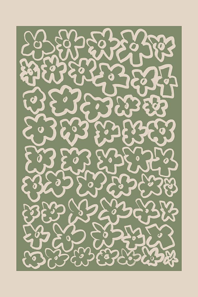Green Floral Pattern art print by Melloi Art Prints for $57.95 CAD