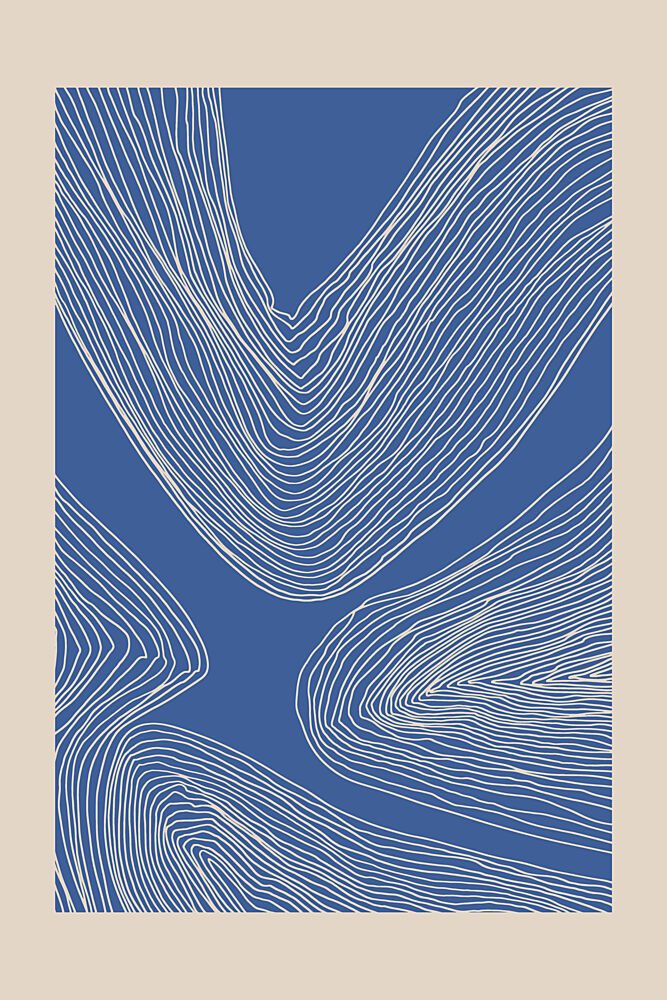 Blue Flowing Lines art print by Melloi Art Prints for $57.95 CAD
