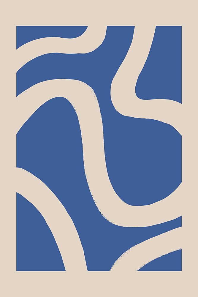Organic Blue Curves art print by Melloi Art Prints for $57.95 CAD