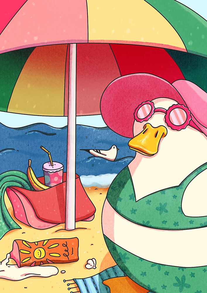 Duck Summer Vacation art print by Nanna Paavig for $57.95 CAD