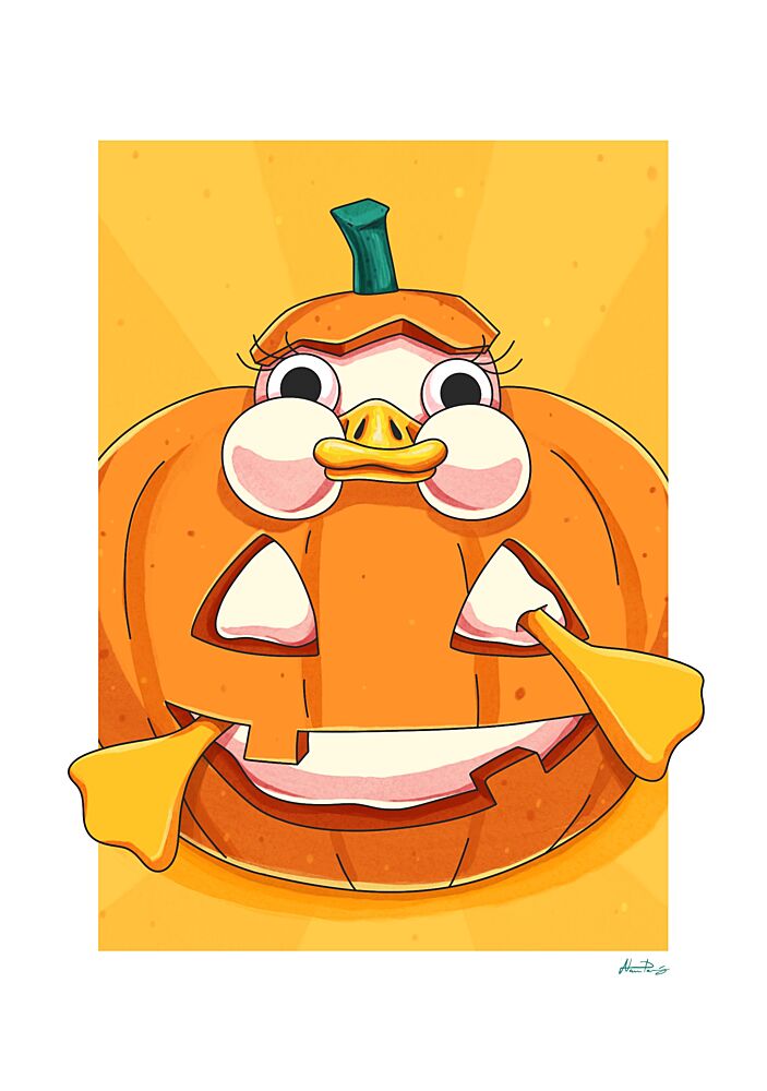 Cute Halloween Duck art print by Nanna Paavig for $57.95 CAD