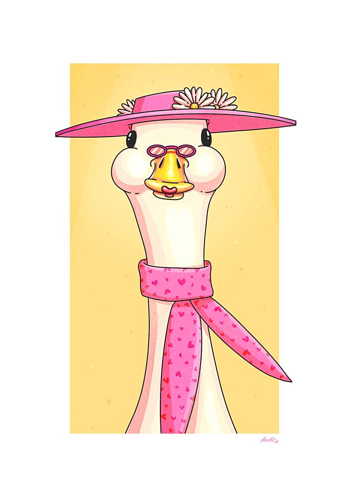 Stylish Pink Goose art print by Nanna Paavig for $57.95 CAD