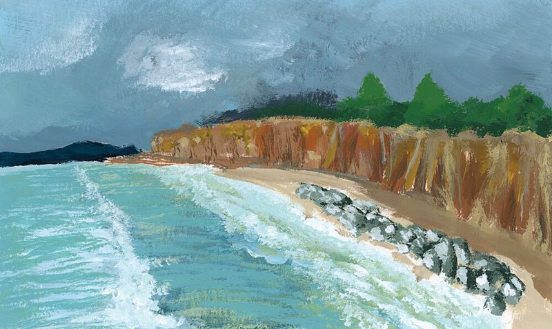 Stormy Coastal Landscape art print by Breanna Megan Studio for $57.95 CAD