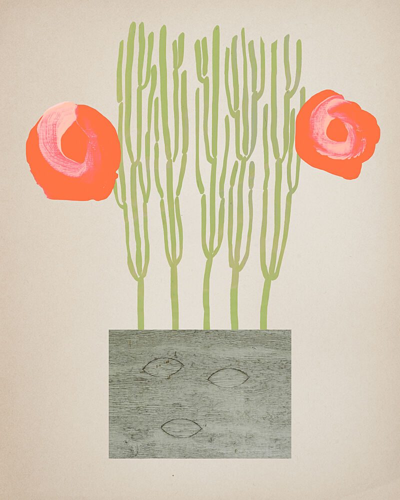 Orange Bloom Green Stems art print by Diana Jahns for $57.95 CAD