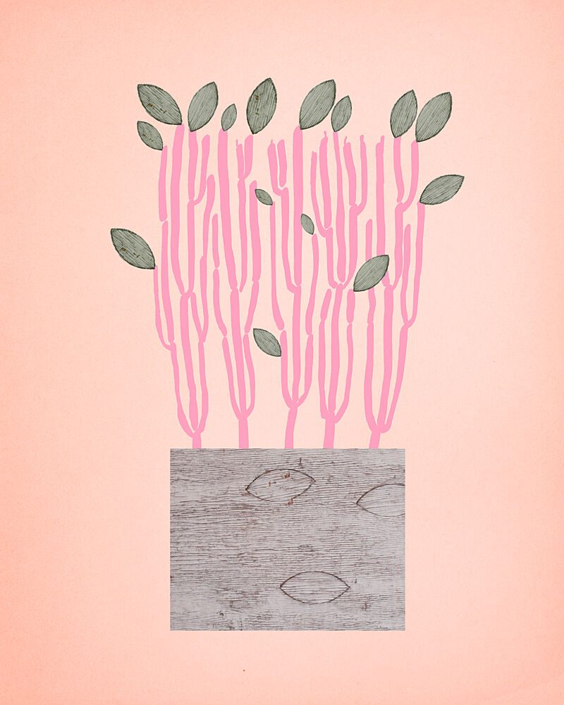 Botanical Pink Stems art print by Diana Jahns for $57.95 CAD