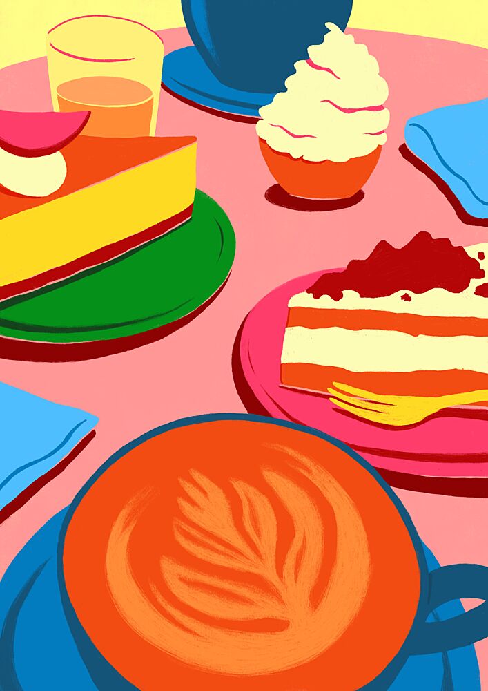Vibrant Coffee Break art print by Nanna Paavig for $57.95 CAD
