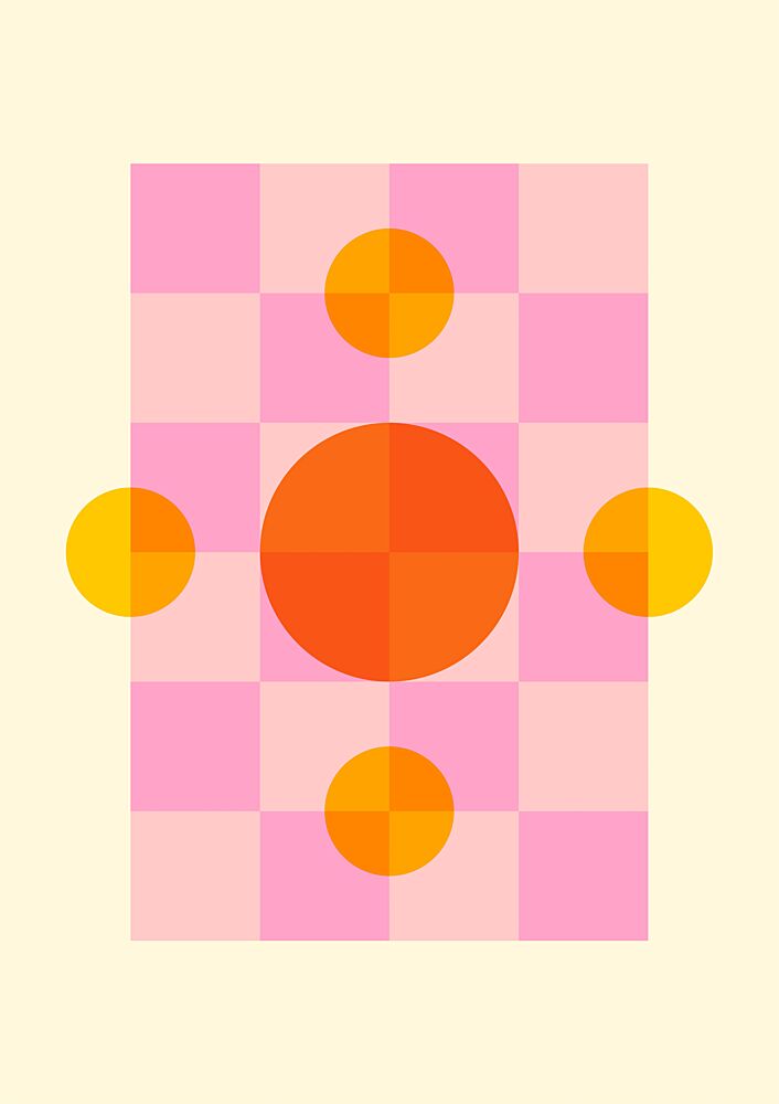 Retro Pink Orange Circles art print by Nanna Paavig for $57.95 CAD