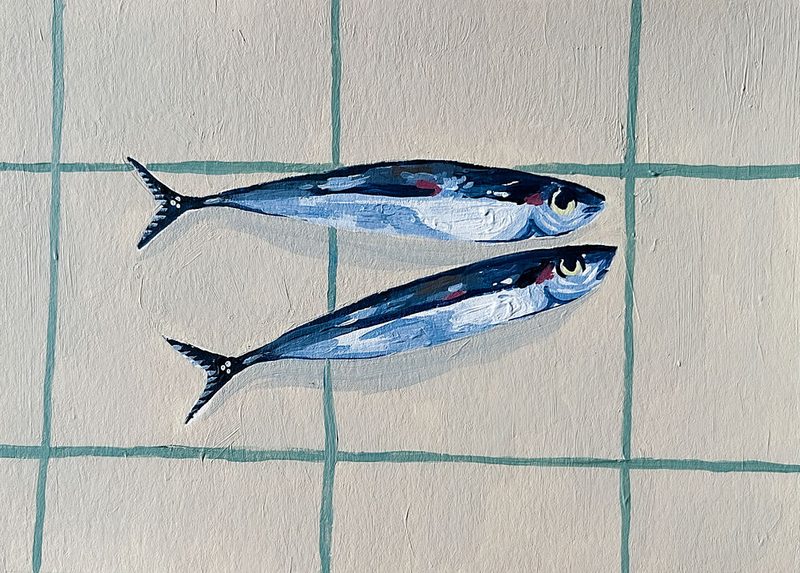Two Blue Fish art print by Madison Phipps for $57.95 CAD