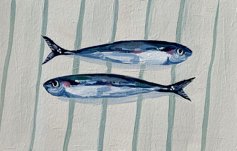 Two Blue Fish art print by Madison Phipps for $57.95 CAD