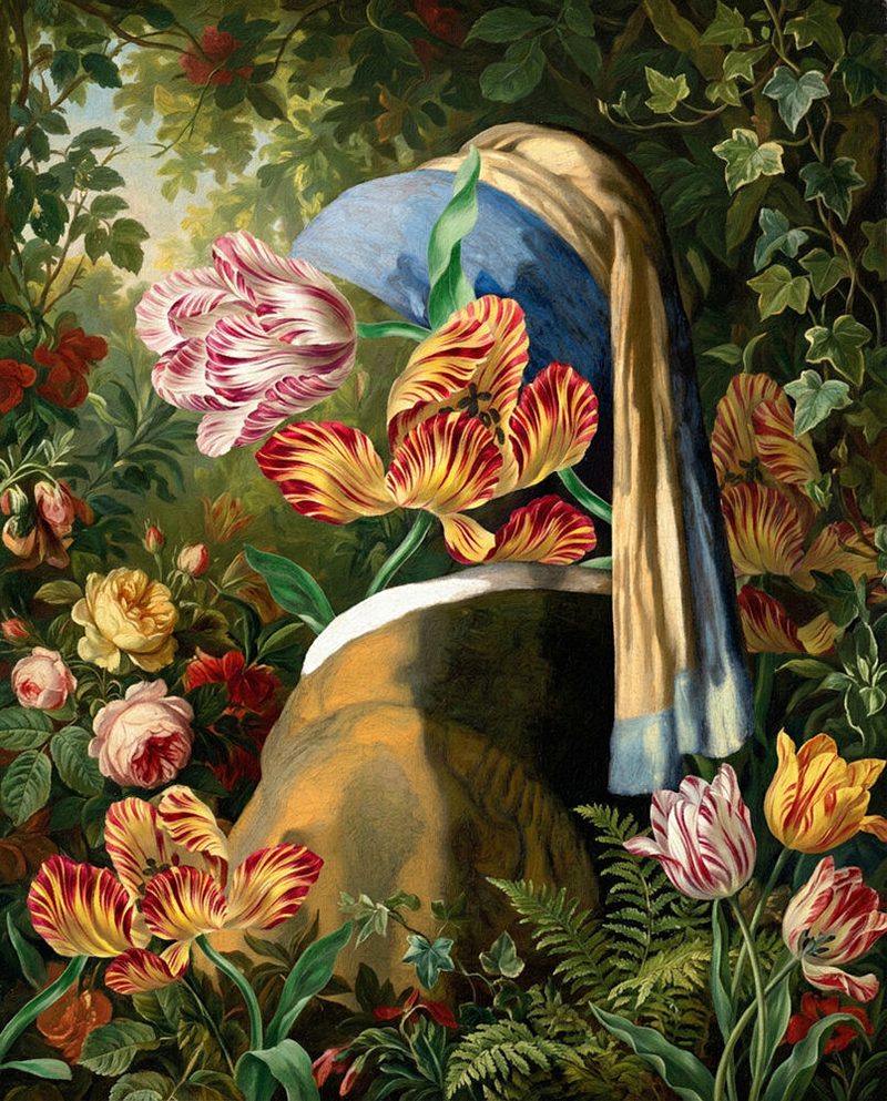 Mysterious Floral Portrait art print by Marja van den Hurk for $57.95 CAD