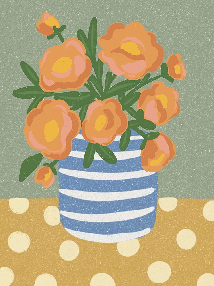 Orange Floral Still Life art print by Nikita Jariwala for $57.95 CAD