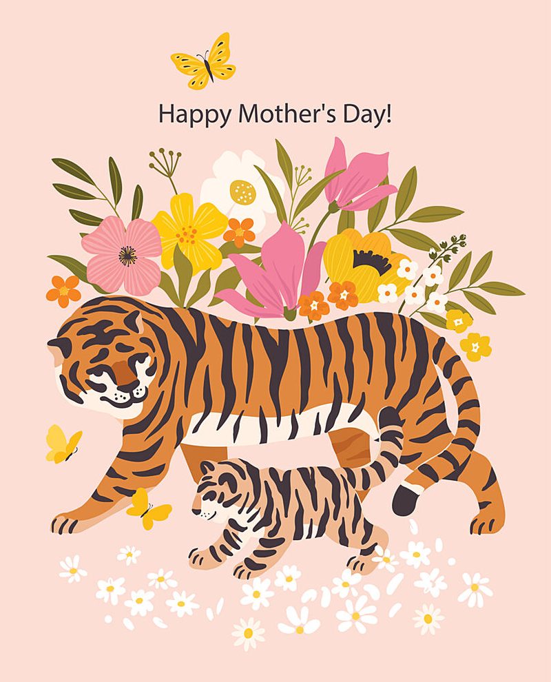 Happy Mothers Day Tigers art print by Angelina Bambina for $57.95 CAD