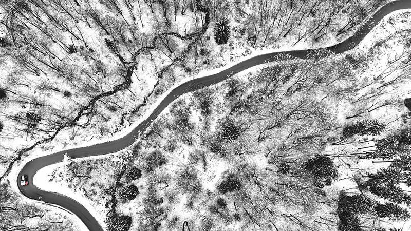 Winding Winter Road art print by Fiorenzo Carozzi for $57.95 CAD