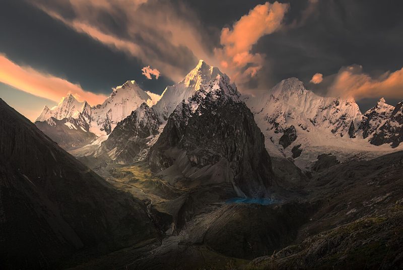 Majestic Golden Mountain Peaks art print by Ruiqing P. for $57.95 CAD