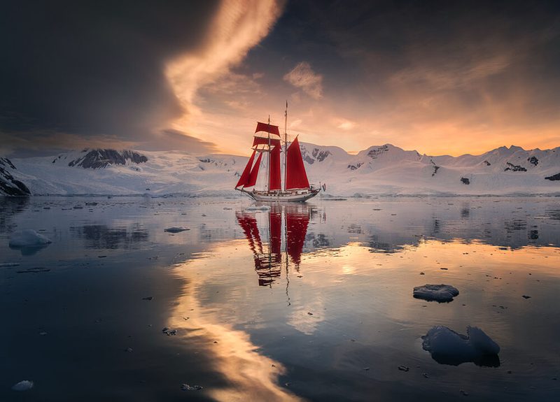 Red Sails Arctic Sunset art print by Karol Nienartowicz for $57.95 CAD