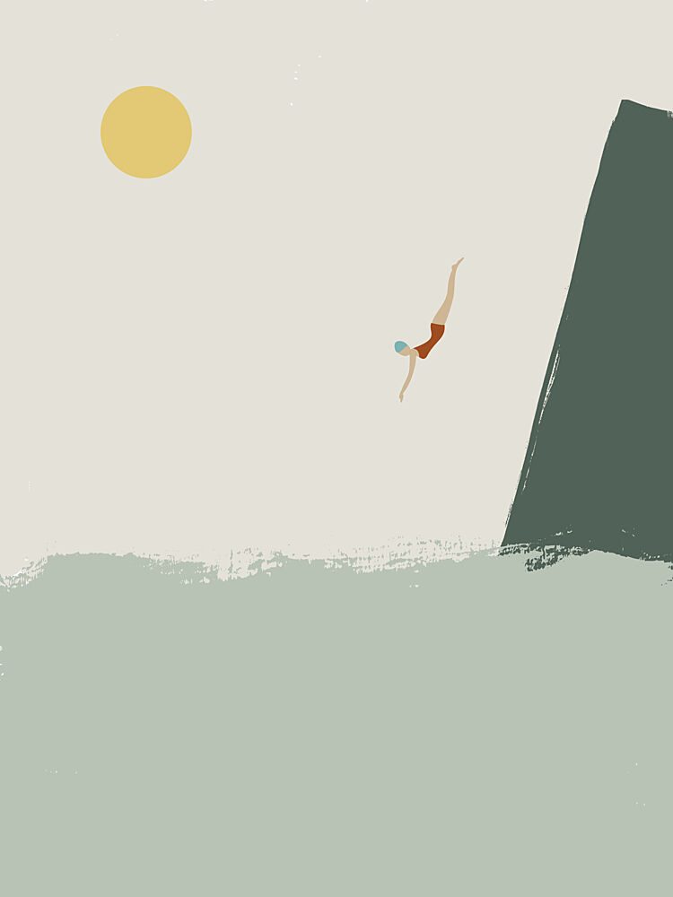 Ocean Cliff Dive art print by Nikita Jariwala for $57.95 CAD