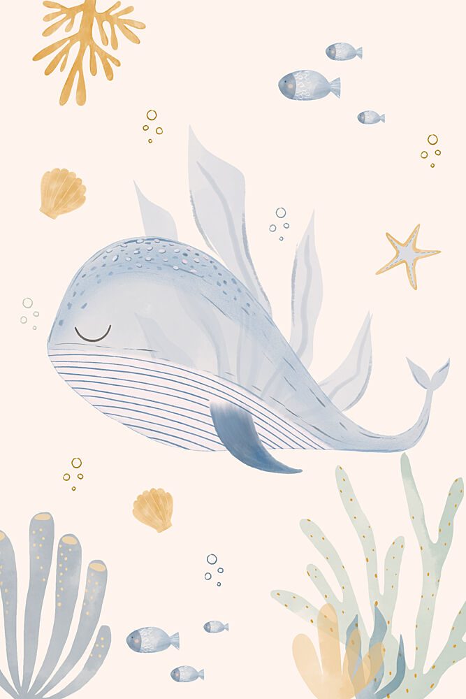 Dreamy Ocean Whale art print by Menina Lisboa for $57.95 CAD