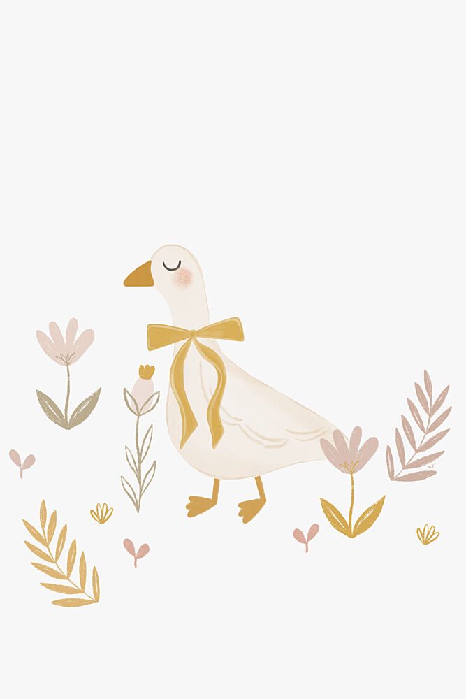 Whimsical Goose and Flowers art print by Menina Lisboa for $57.95 CAD