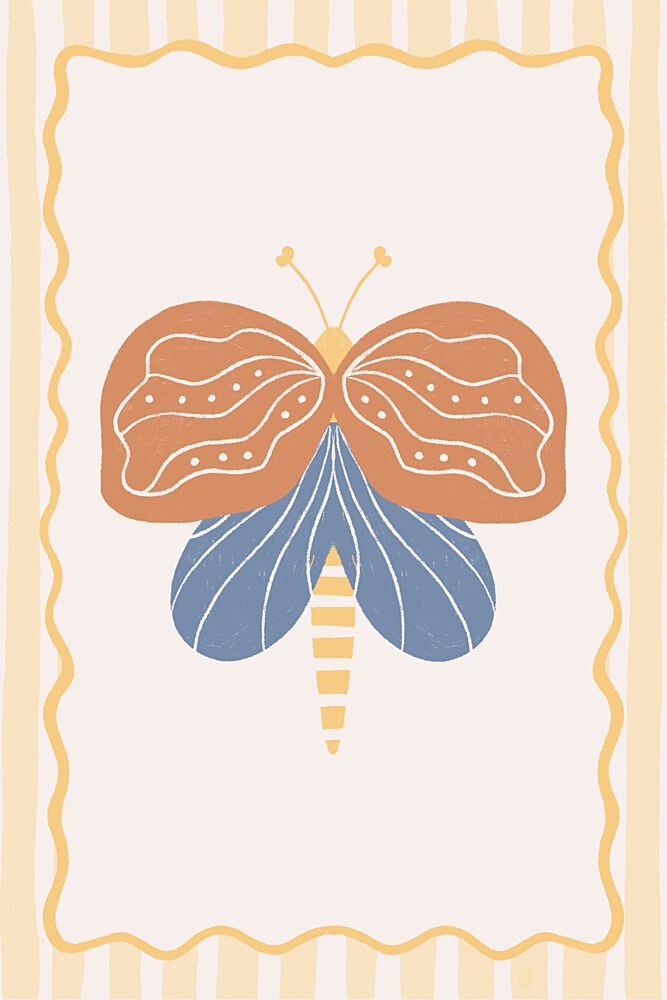 Whimsical Orange Butterfly art print by Menina Lisboa for $57.95 CAD