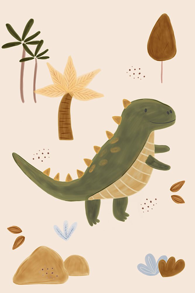 Cute Dinosaur Landscape art print by Menina Lisboa for $57.95 CAD