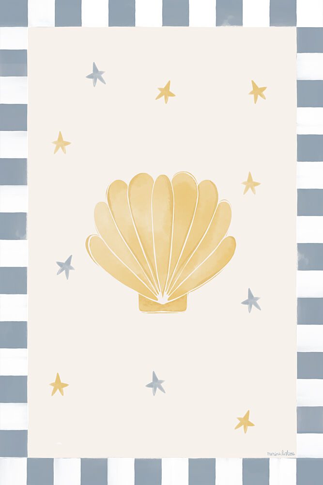 Whimsical Scallop and Stars art print by Menina Lisboa for $57.95 CAD