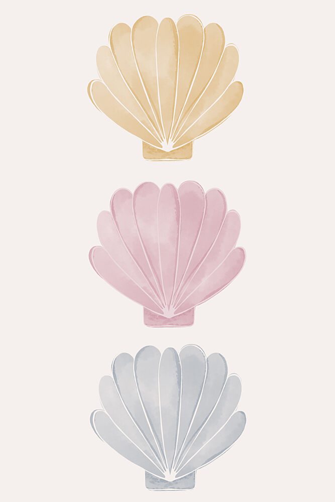 Pastel Scallop Shells art print by Menina Lisboa for $57.95 CAD
