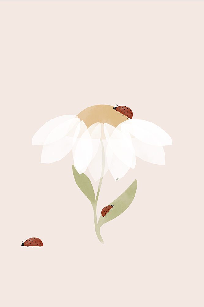 Sweet Daisy Ladybugs art print by Menina Lisboa for $57.95 CAD