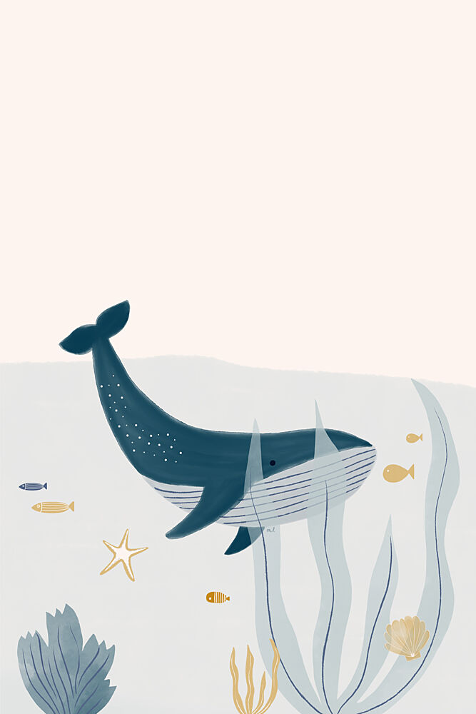 Peaceful Ocean Whale art print by Menina Lisboa for $57.95 CAD