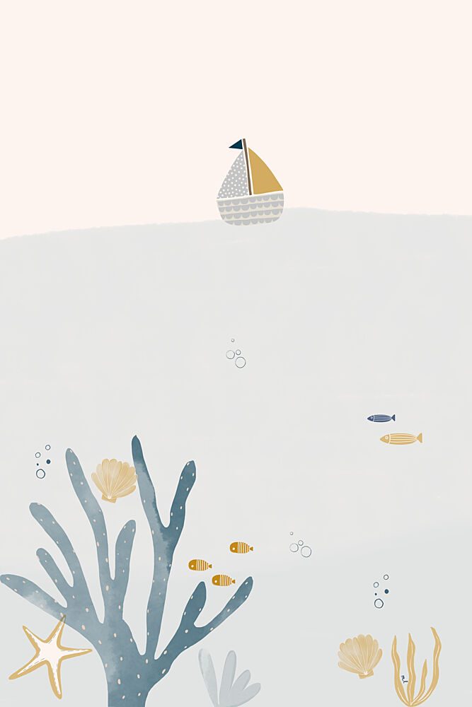 Little Sailboat Undersea art print by Menina Lisboa for $57.95 CAD