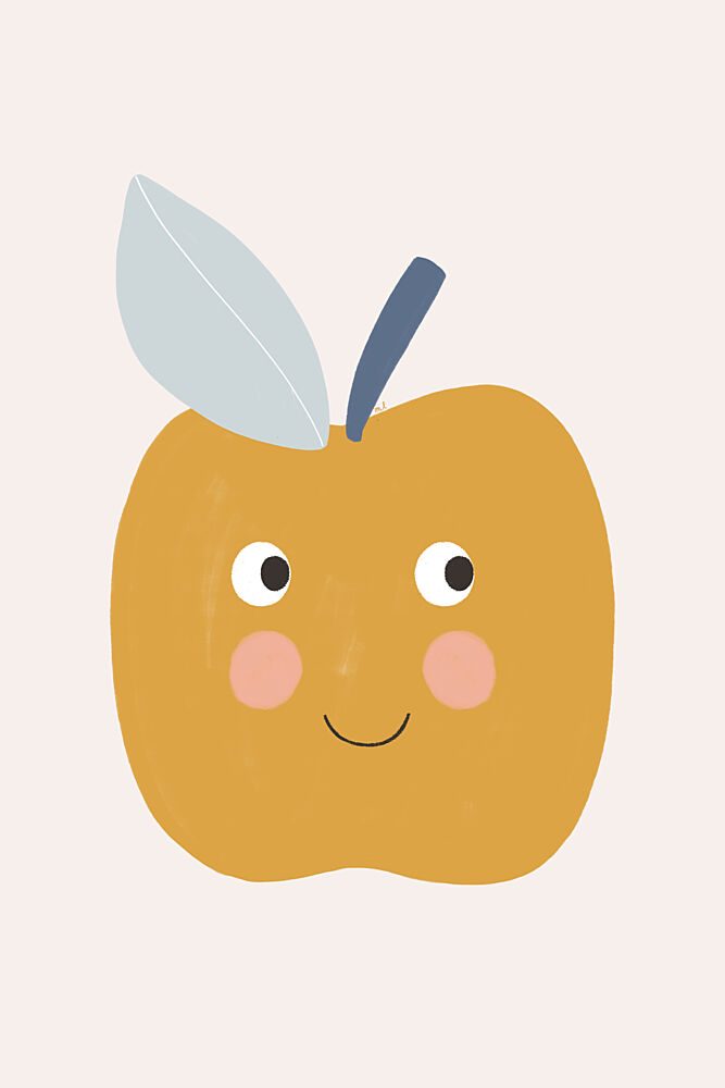 Cute Smiling Apple art print by Menina Lisboa for $57.95 CAD