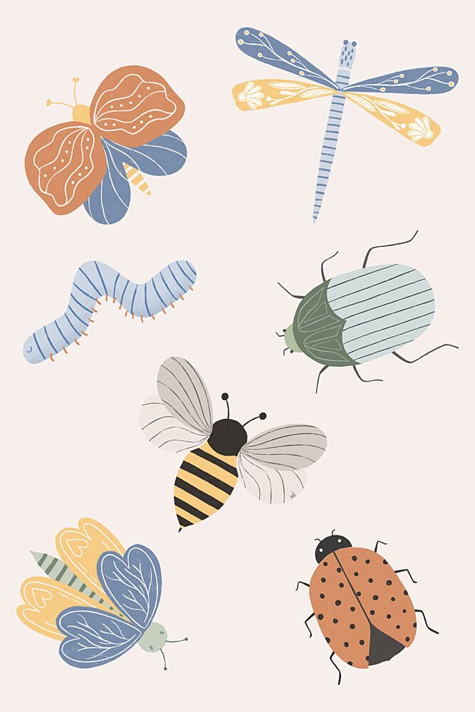 Whimsical Garden Insects art print by Menina Lisboa for $57.95 CAD