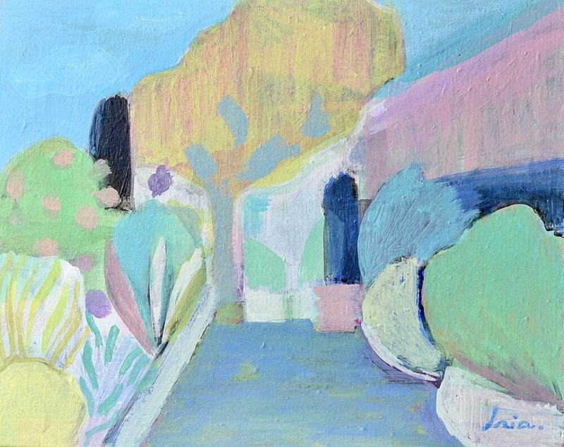 Pastel Garden Path art print by Iria Fernandez for $57.95 CAD