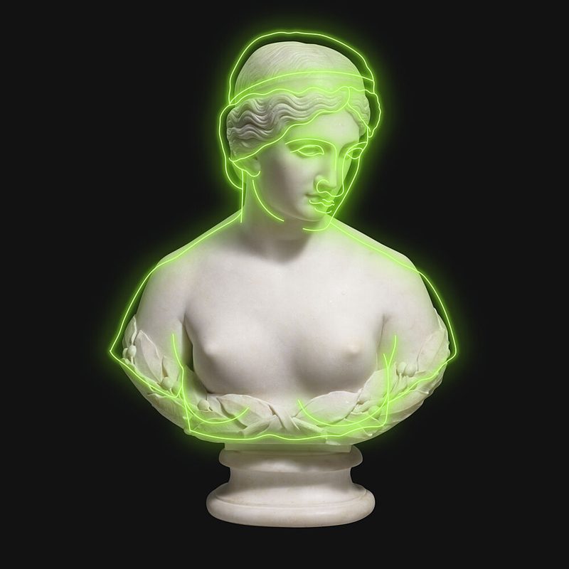 Neon Classical Bust art print by Marja van den Hurk for $57.95 CAD
