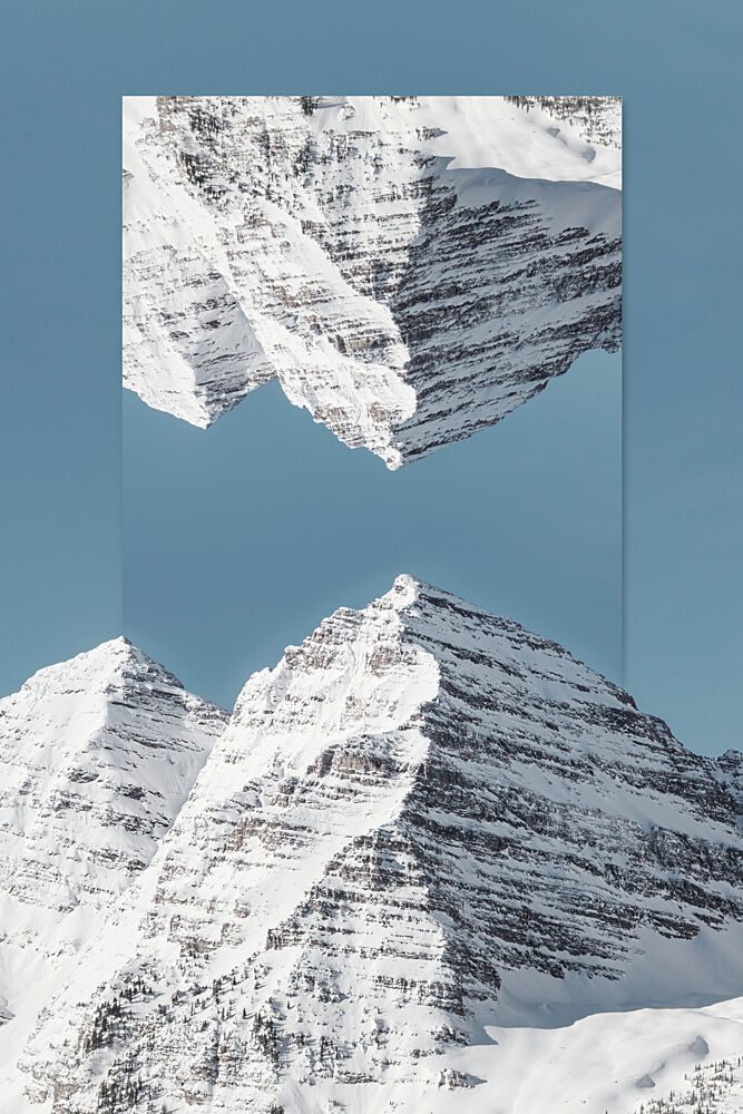 Mirrored Winter Peaks art print by Marja van den Hurk for $57.95 CAD