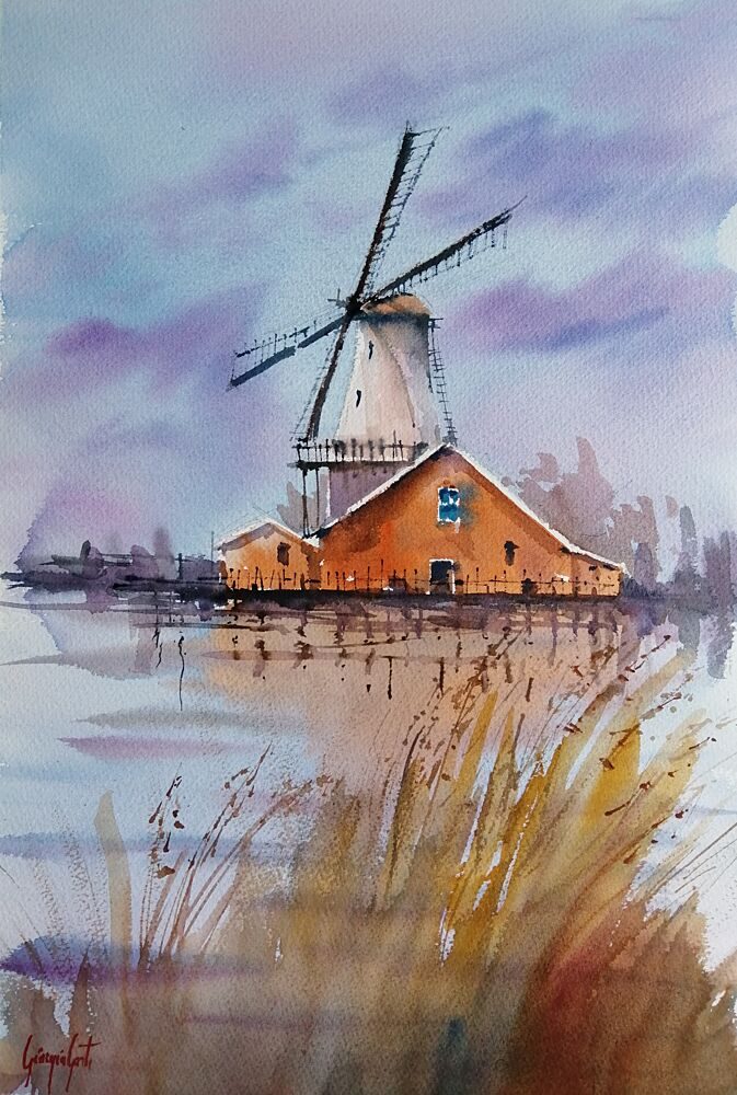 Rustic Windmill Reflection art print by Giorgio Gosti for $57.95 CAD