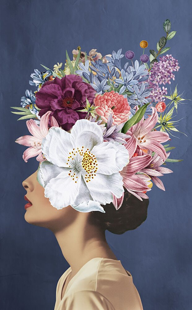 Elegant Floral Woman art print by Marja van den Hurk for $57.95 CAD