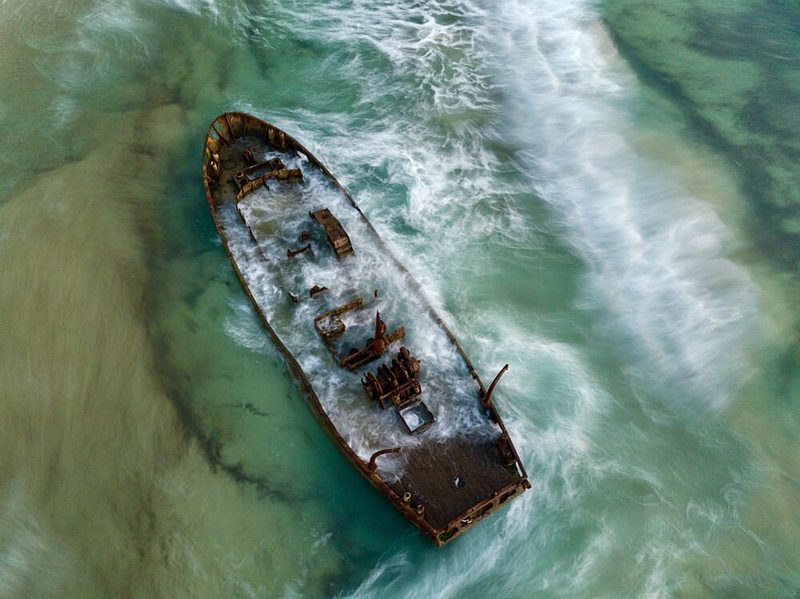 Rusty Shipwreck Coastline art print by eMunther for $57.95 CAD